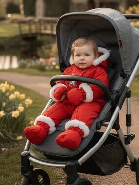 Vintage Red One Piece Toaster Snow Suit Toddler 18 Month Hooded Faux Fur Zip Up
